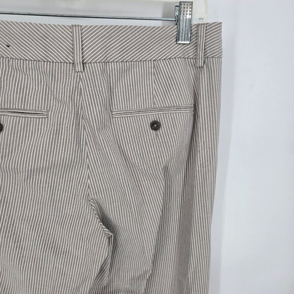 Express Design studio womens size 8 editor business casual pants taupe stripe - Picture 3 of 9